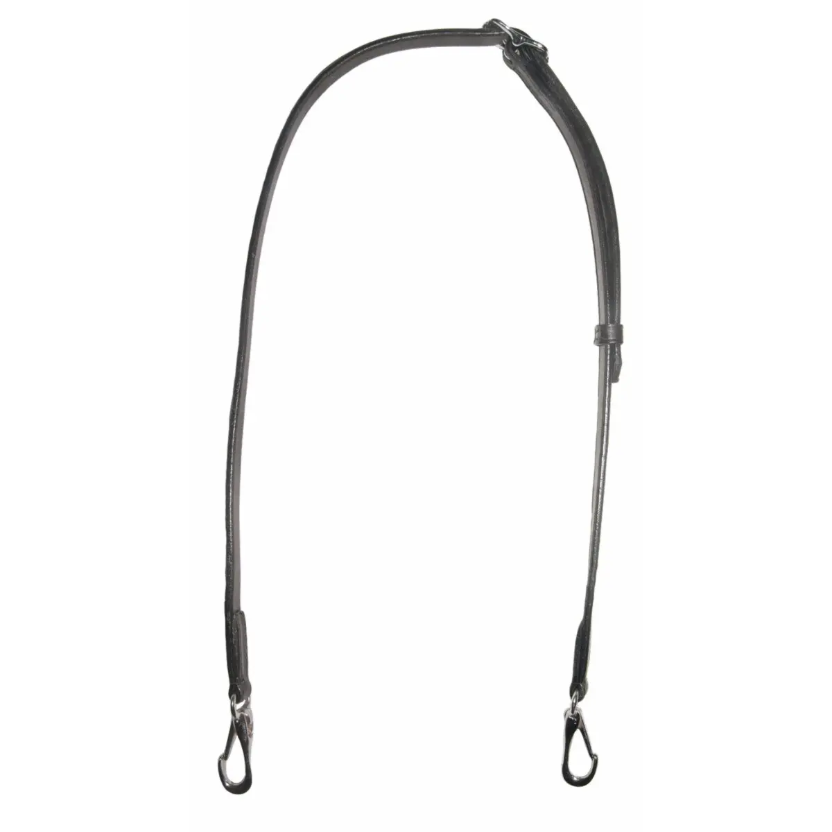 Karlslund Noir Leather Horse Headband With Snap Hooks