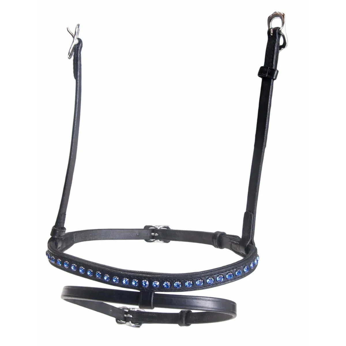 Karlslund Noir Combination Horse Noseband With A Row Of Crystals Kombi