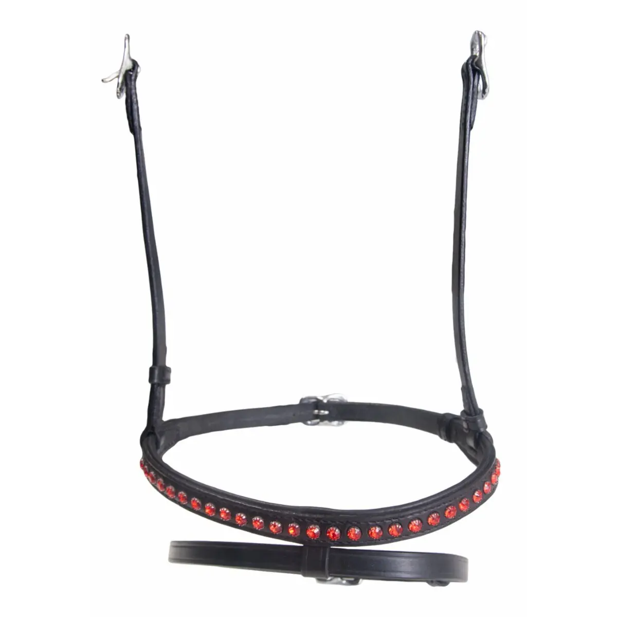 Karlslund Noir Combination Horse Noseband With A Row Of Crystals Kombi
