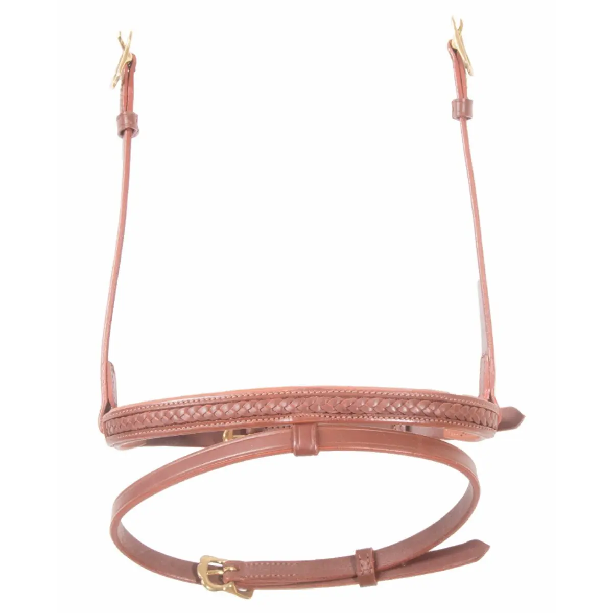 Karlslund Marron Combination Horse Noseband With Braid Kombi
