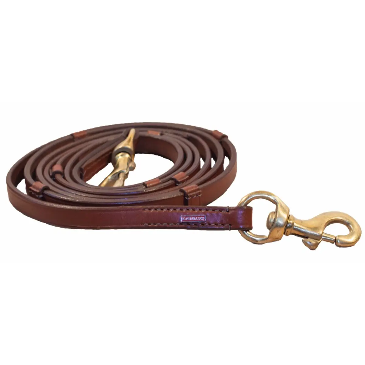 Karlslund Marron Brass Leather Horse Reins