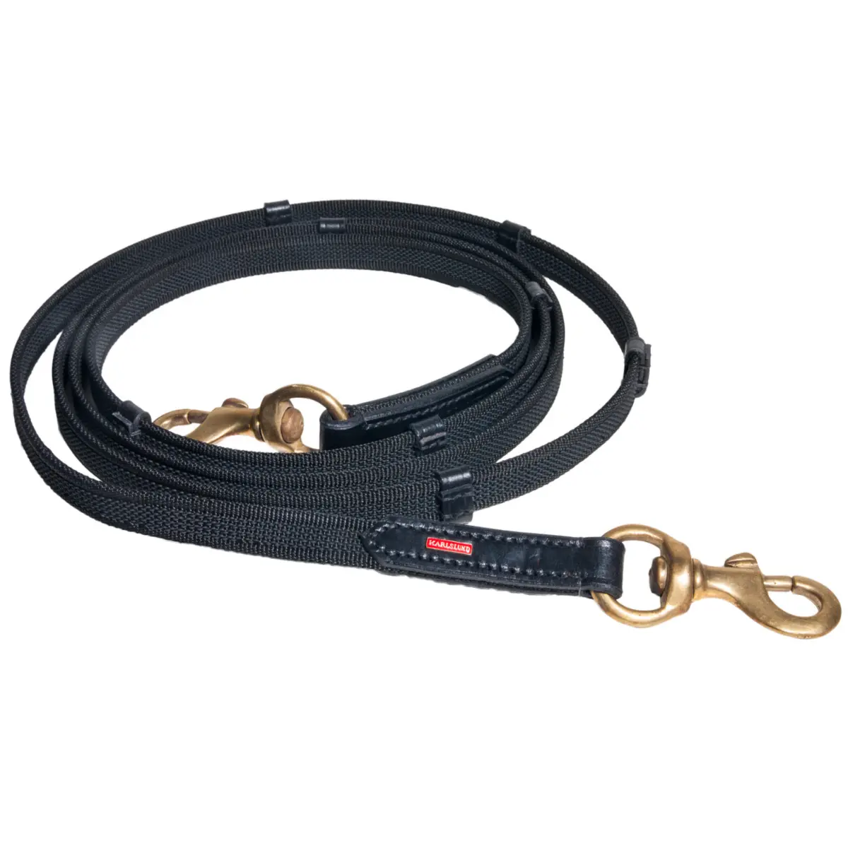 Karlslund Noir Rubber Horse Reins With Stoppers