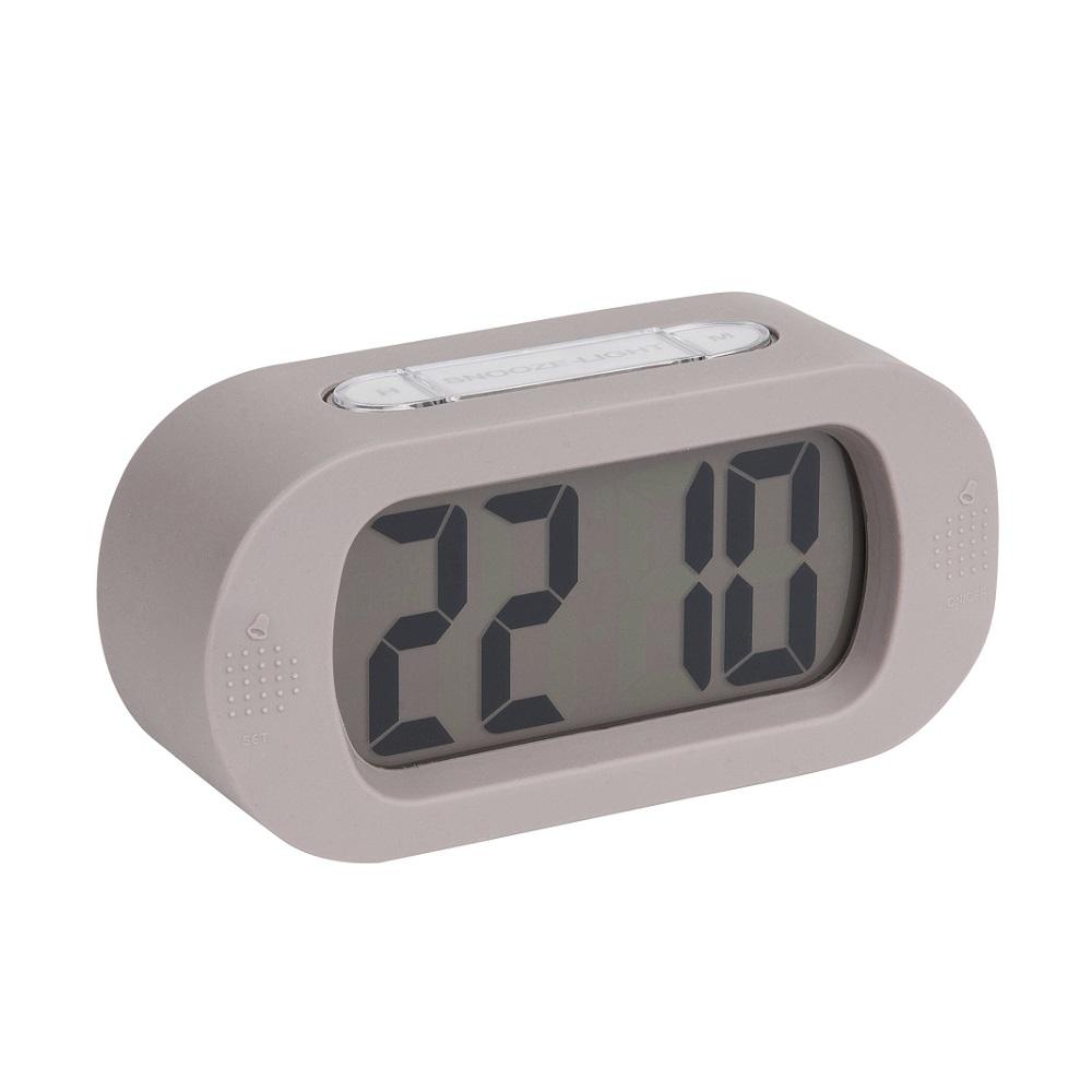 8714302656118 - Wecker Gummy  Grau  Kunststoff  14x7x5 cm  Weckfunktion 3D-Zahlen Hintergrundbeleuchtung  Dekoration Uhren Wecker