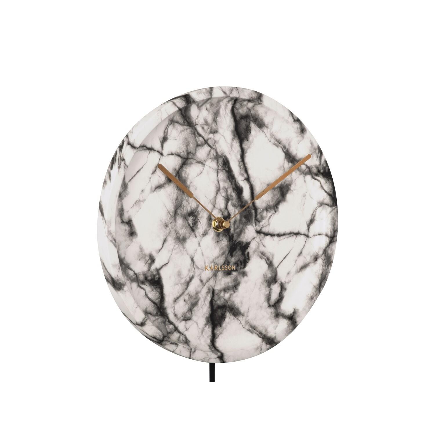 8714302138263 - - Uhr aus Polyresin mit Marmorimitation Pendel