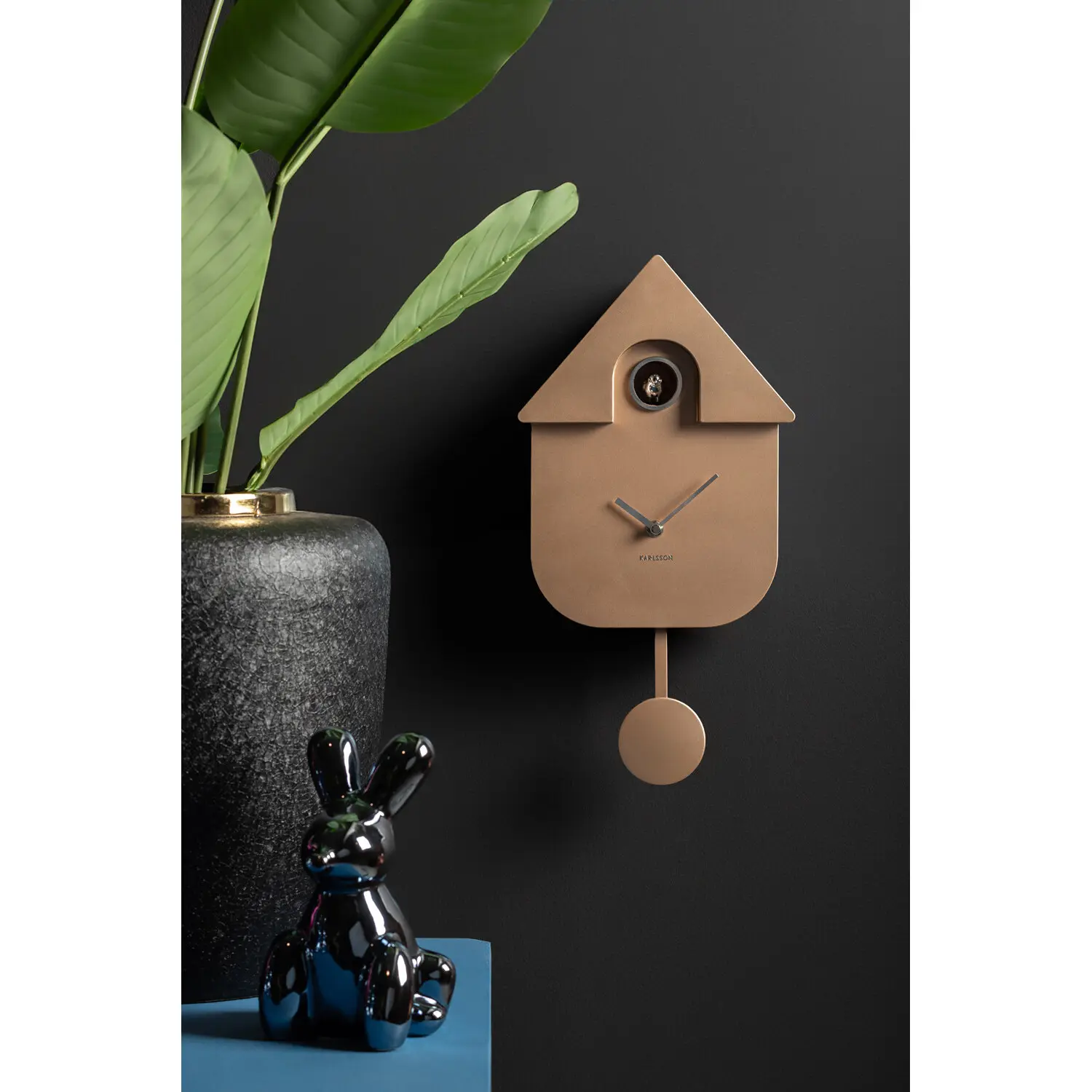 Karlsson [DL] Horloge Murale Moderne Cuckoo ABS métallisé Bleu foncé