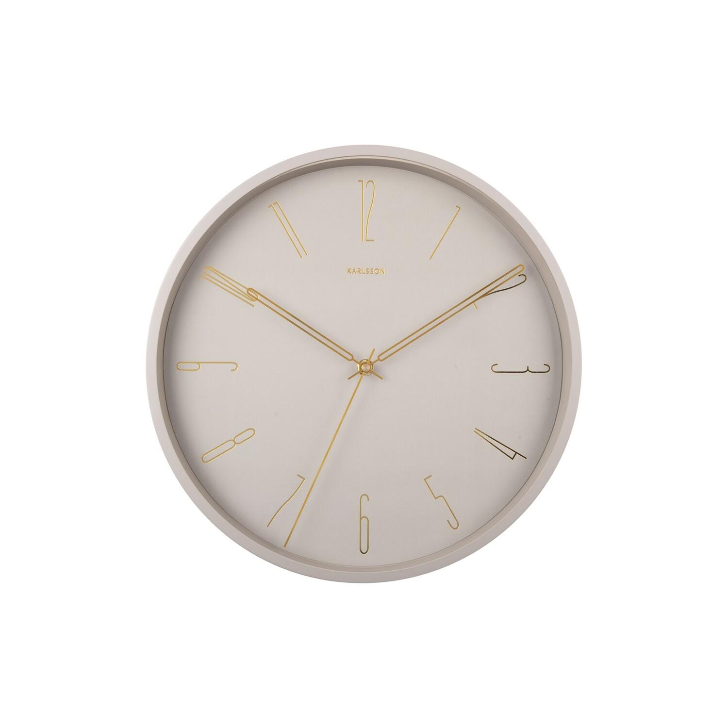 8714302715150 - Wanduhr Belle  Grau Gold  Metall  35x35x4 cm  Dekoration Uhren Wanduhren