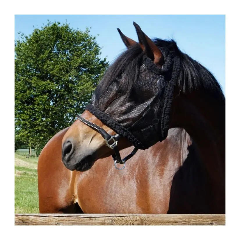 Kavalkade Noir Anti-Fly Mask For Horses Without Ears
