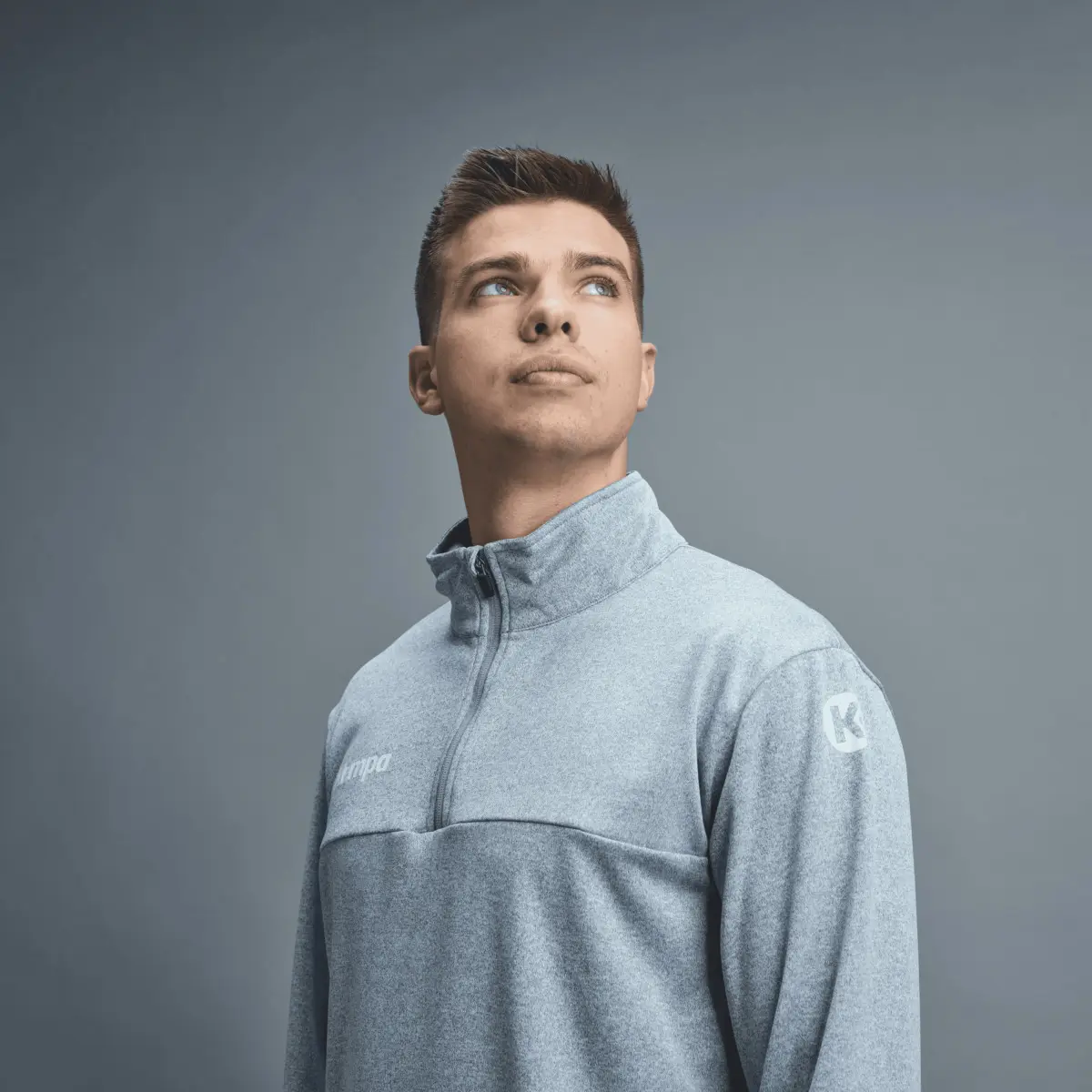 kempa Haut d'entraînement 1/4 zip enfant , Gris, Taille 12 ans