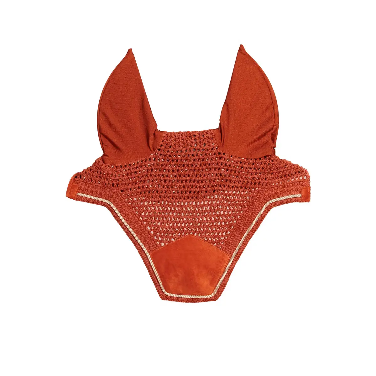 Kentucky Horsewear Orange Noise-Reducing Short Fly Mask For Horses Wellington