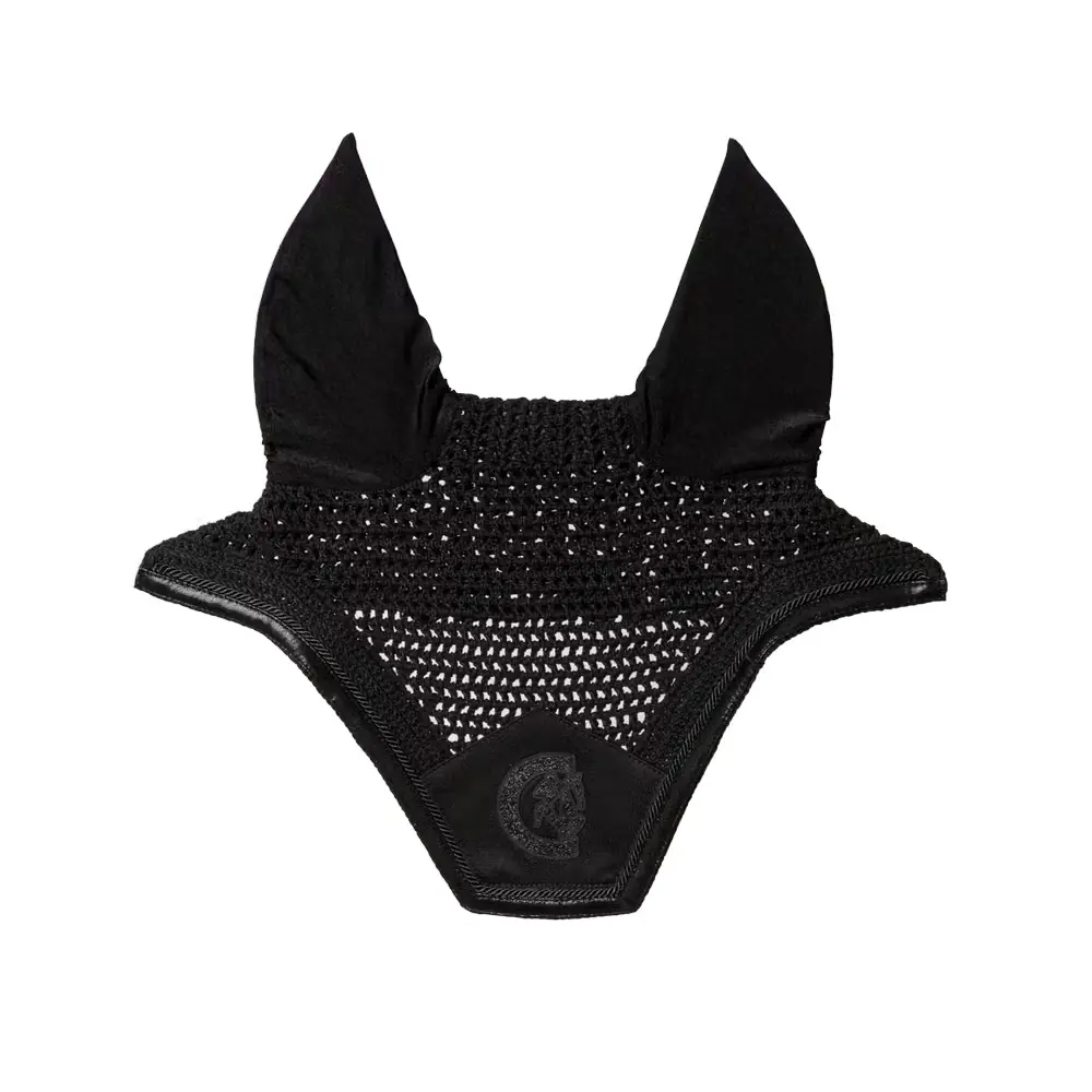 Kentucky Horsewear Noir Rubber Fly Bonnet For Horses Wellington