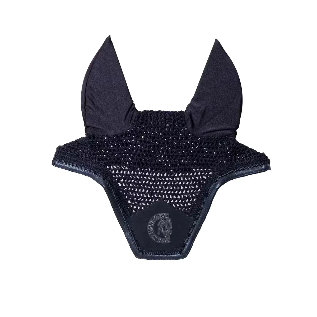 Kentucky Horsewear Bleu Noise-Reducing Short Fly Mask For Horses Wellington Glitter Sparkling