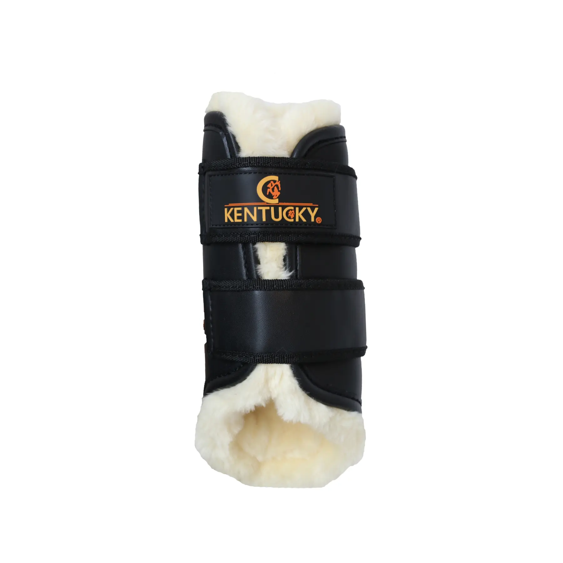 Kentucky Horsewear Noir Front Leather Open Horse Gaiters Kentucky Turnout