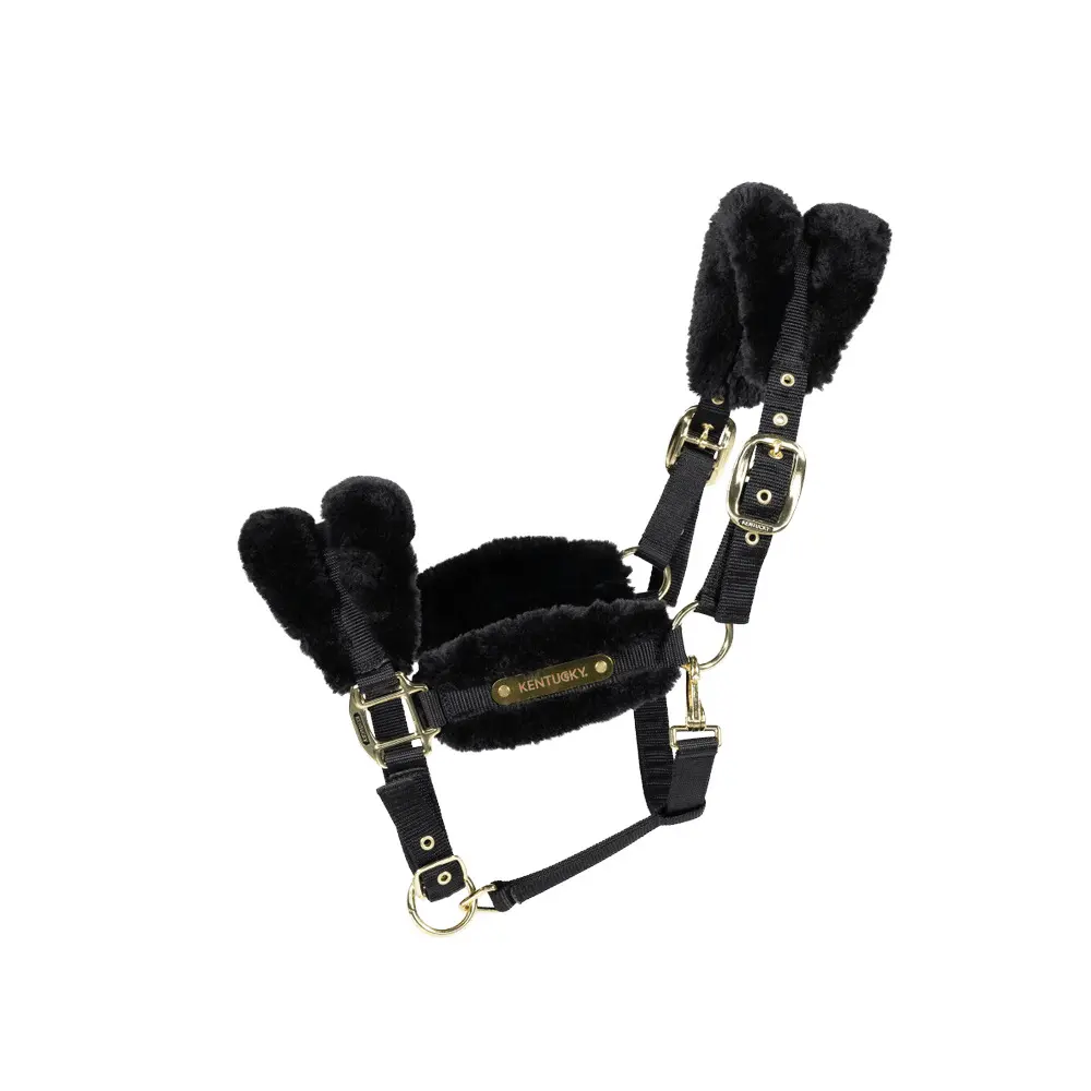 Kentucky Horsewear Noir Nylon Halter With Sheepskin Kentucky Soft