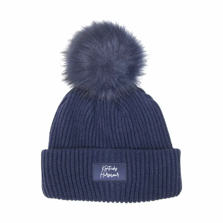 Kentucky Horsewear Women's Bleu Beanie With Pom-Pom Kentucky