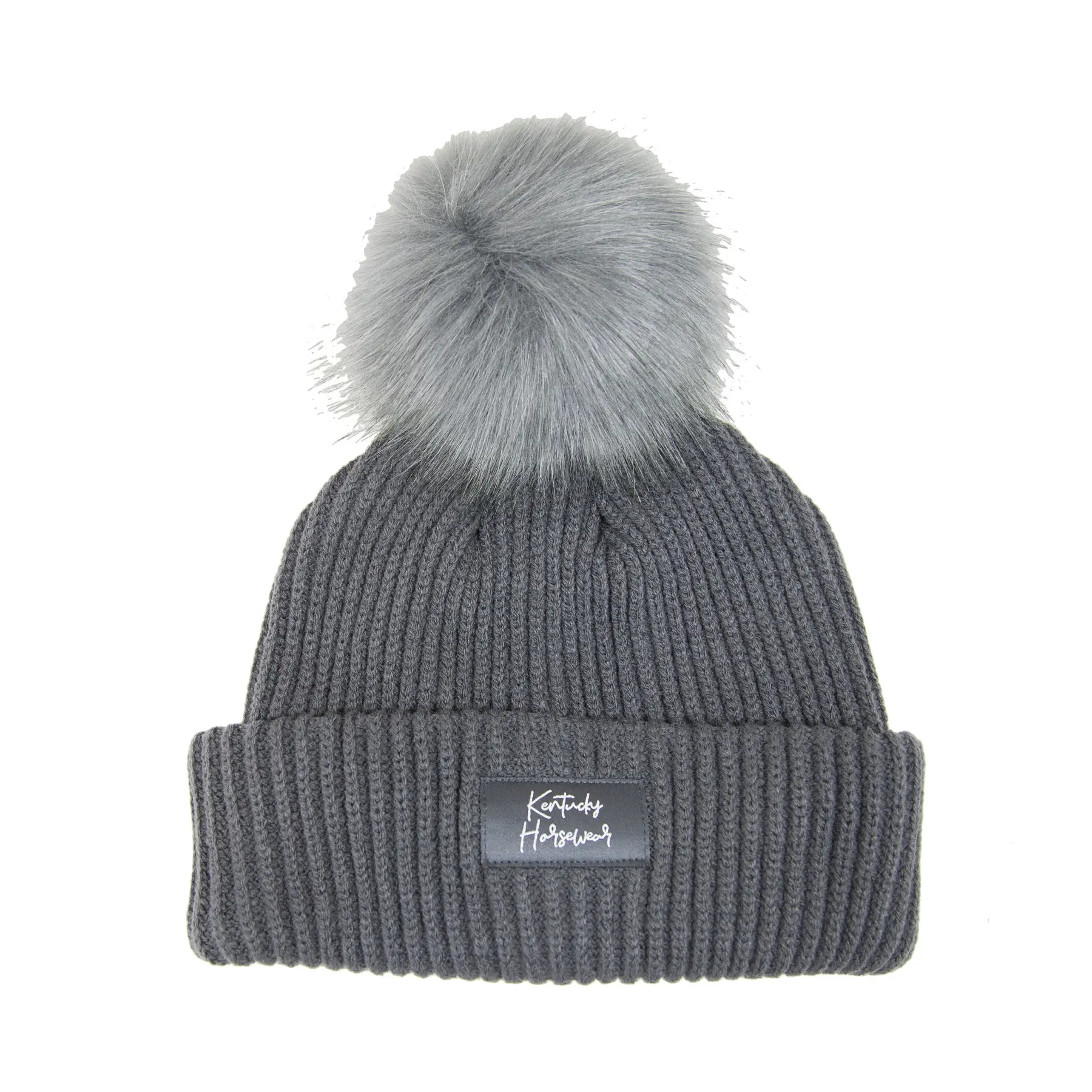 Kentucky Horsewear Women's Gris Beanie With Pom-Pom Kentucky
