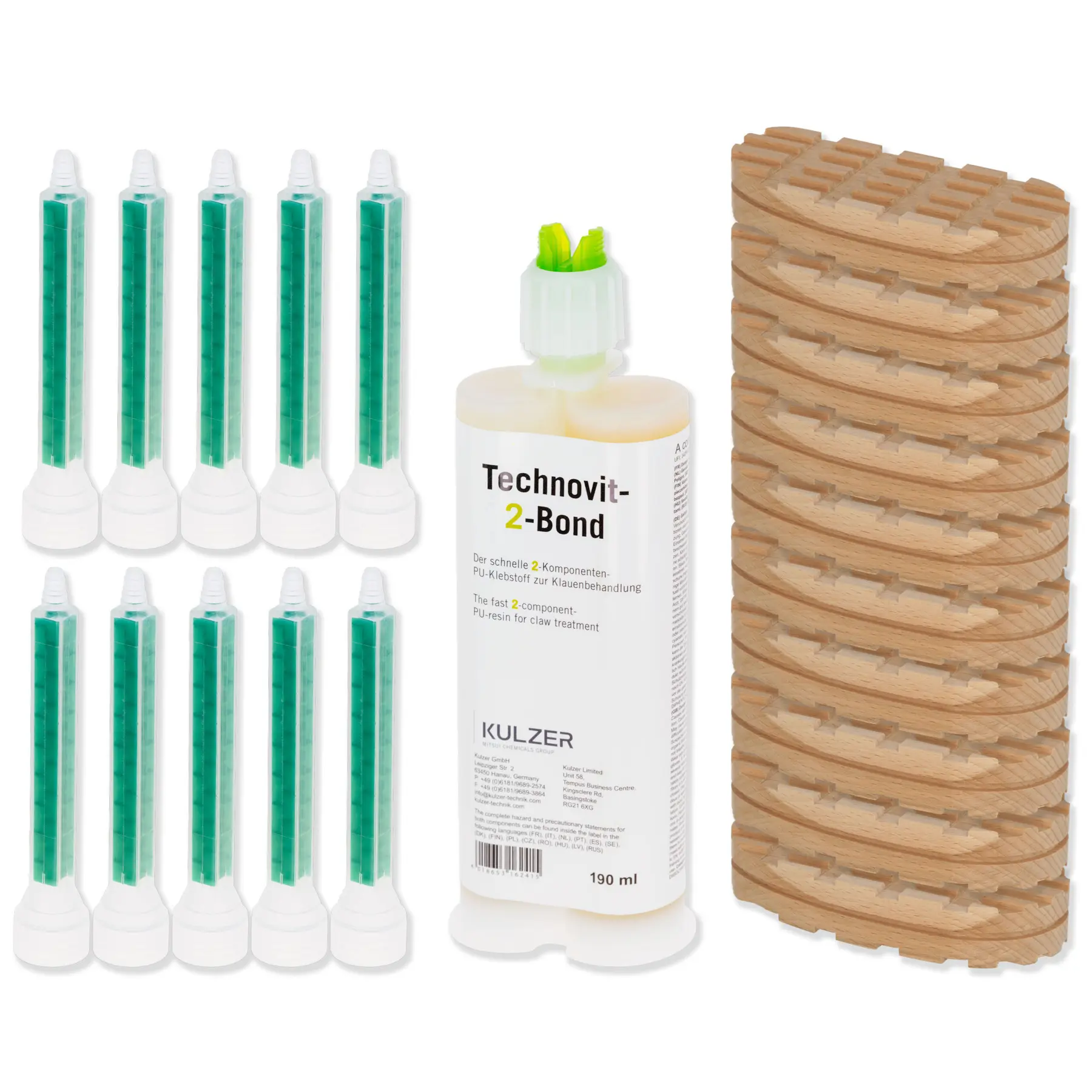 Soin pour onglons set sans pistolet de dosage et 10 applica Kerbl Technovit®-2-Bond
