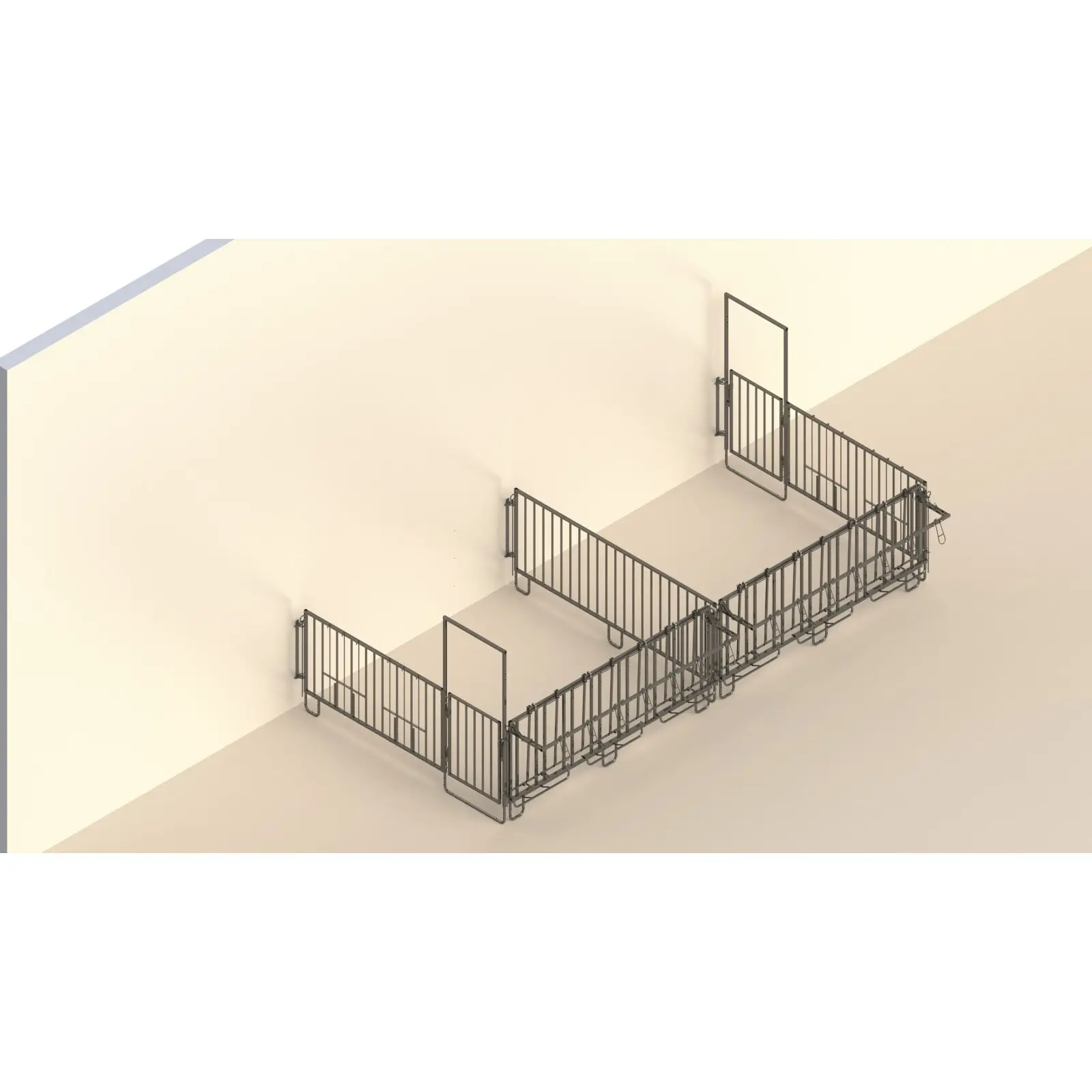 Kerbl Argenté Double Kit 2 Groups 5 Calves Zinc-Plated, Complete