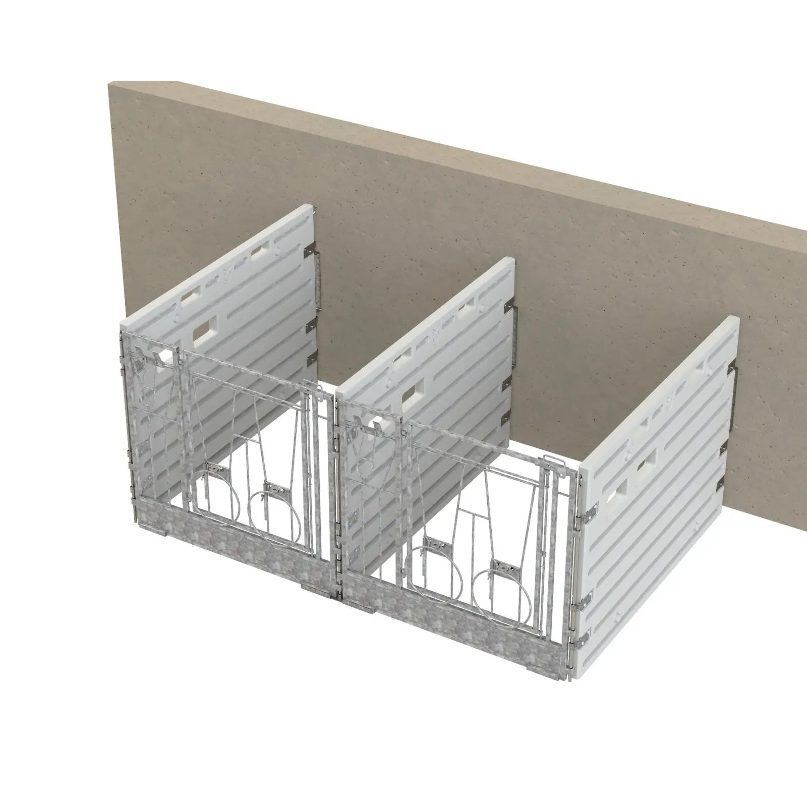 Kerbl Argenté Double Wall-Mounted Modular Calf Bays