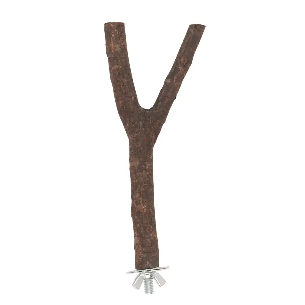 Kerbl Marron Wooden Perch For Birds With Cotton Rope