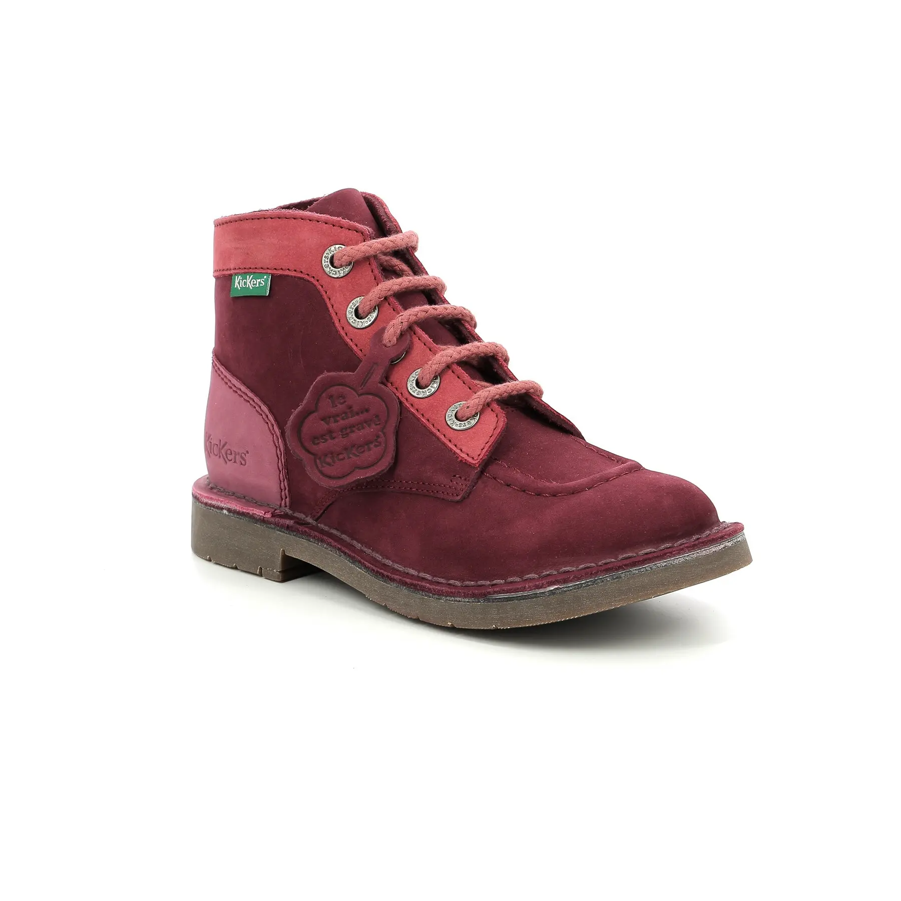 Kickers Fille Goz Bottine - Chaussures Enfant Cuir Confortables Avec Fermeture Éclair