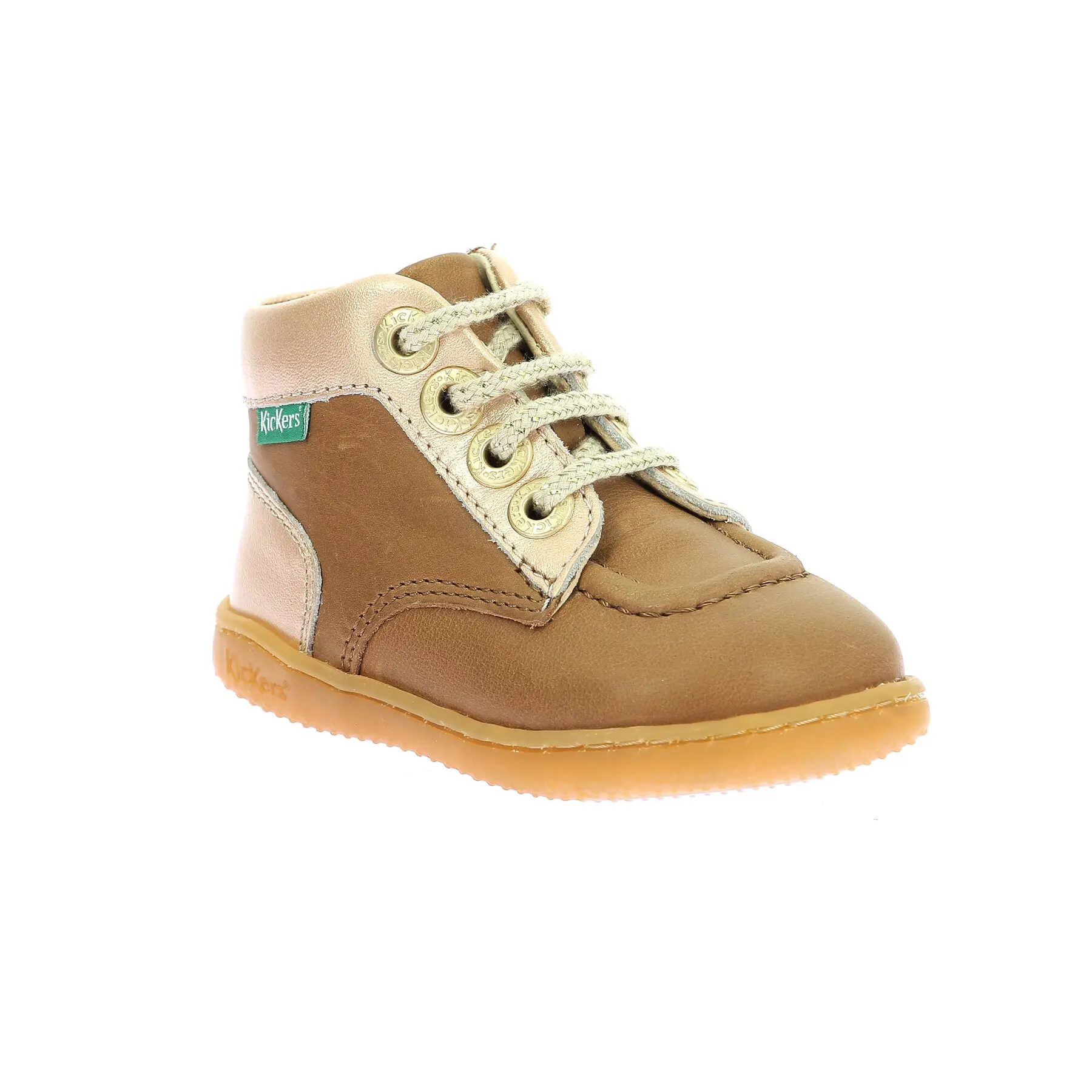 Kickers Mixte Enfant Kickiconic Bottine - Cuir, Lacet Et Zip, Semelle KBU