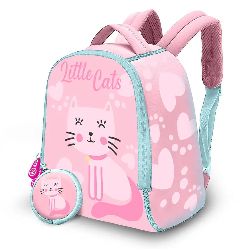 8435507833370 - Rucksack mit Geldbörse Mädchen Little Cats (x4)