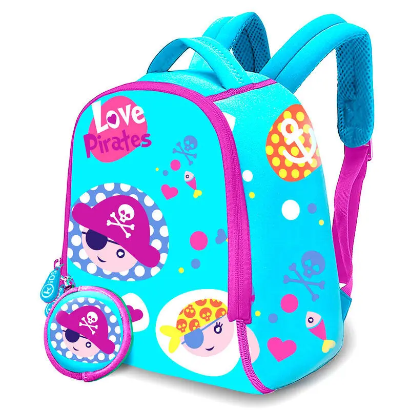 8435507833509 - Neopren-Rucksack mit Geldbörse Kind Love Pirates
