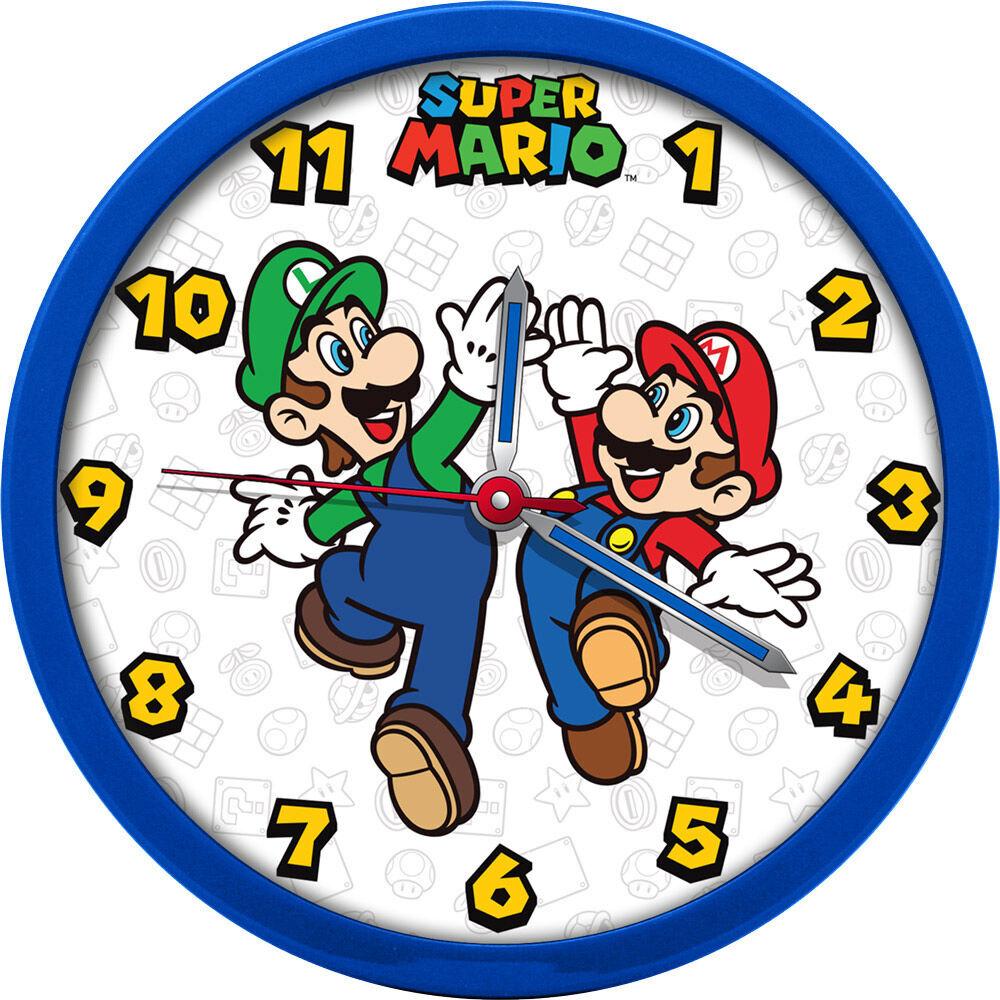 8435507874816 - Super Mario analoge Wanduhr 25cm Der Blickfang für jedes Gamer-Zimmer