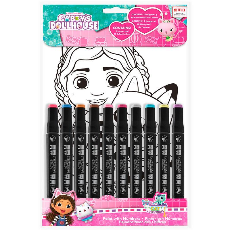 8435507876810 - GABBYS DOLLHOUSE Colouring set w 10 markers