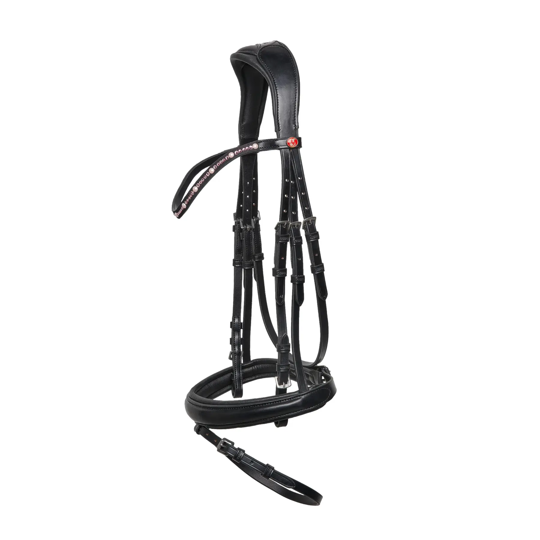 Meilleurs prix pour Bridon équitation Kieffer Priya browband with pink ultrashine crystals + pearls