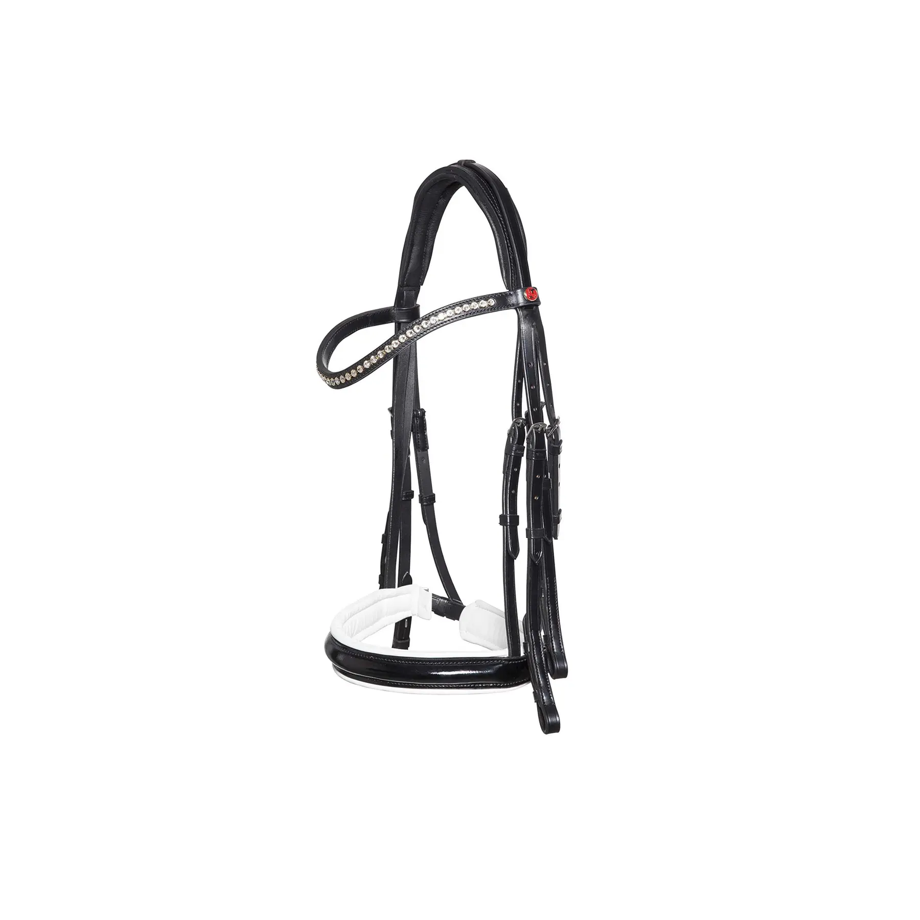 Bride équitation double Kieffer Paris with square chrome buckles