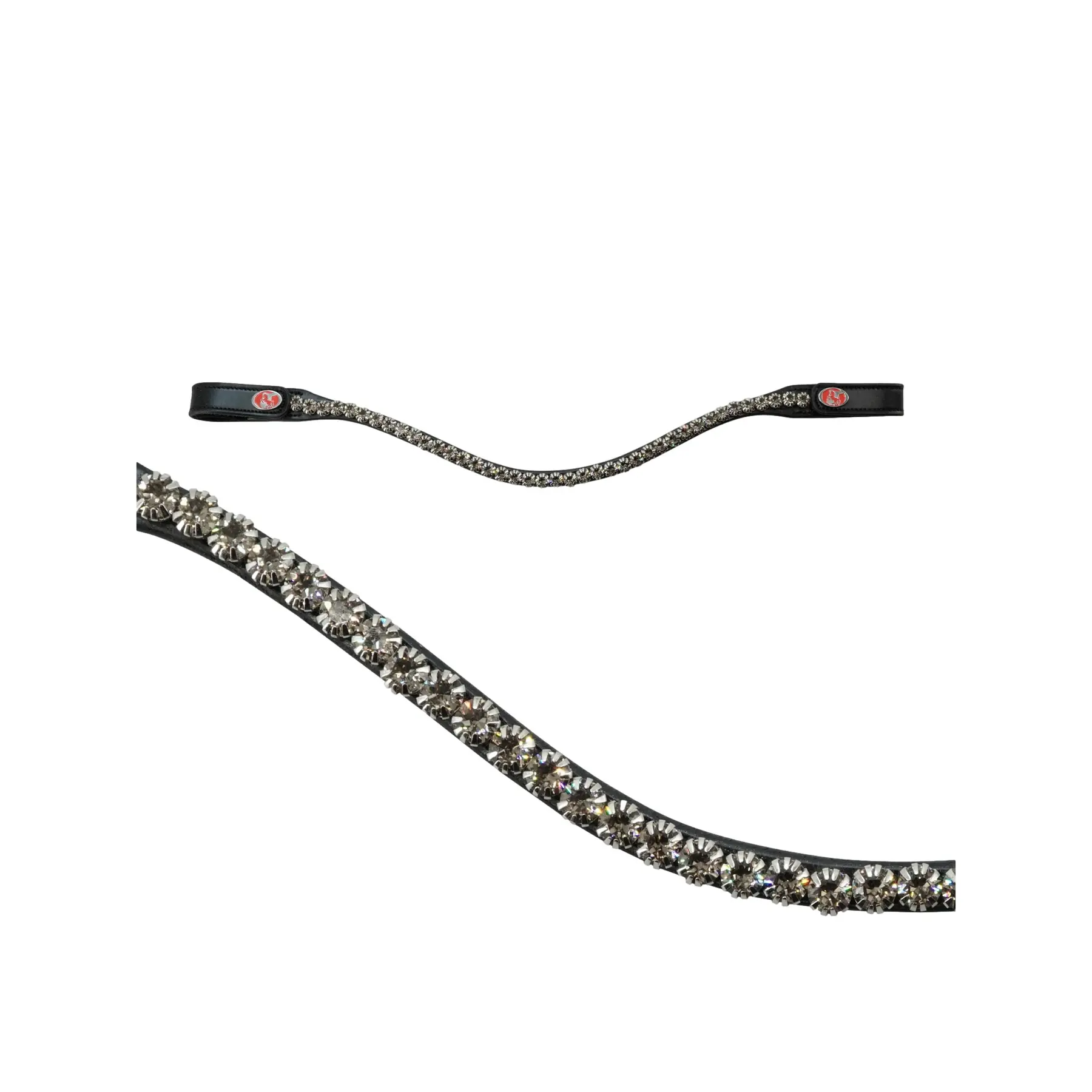 Comparer les prix de Bride équitation chaîne fumée Kieffer Flexiloop Luxe curved browband lined
