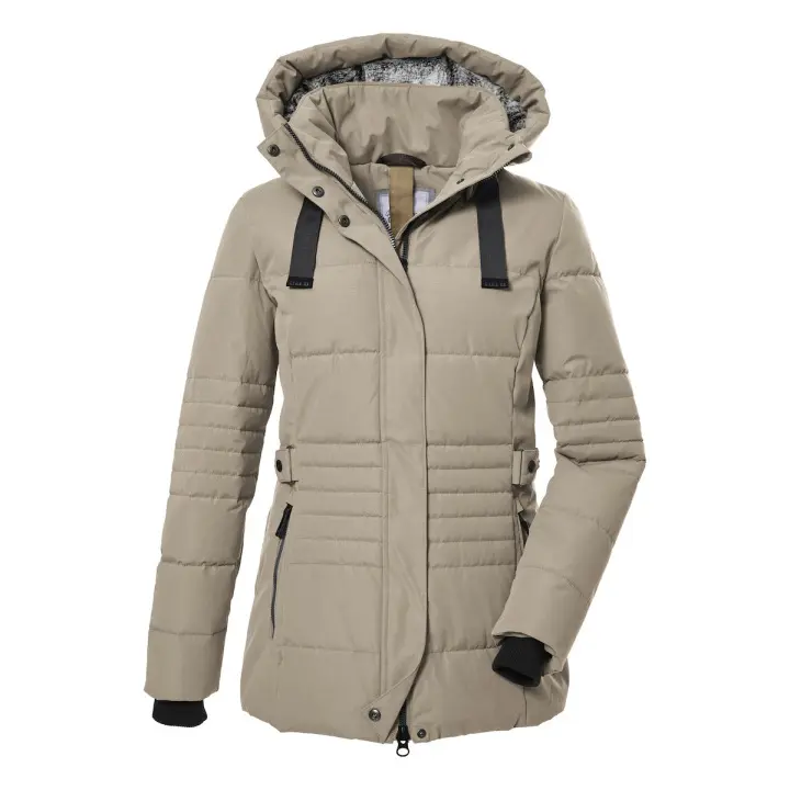 Killtec Women's Beige Quilted Hooded Jacket Gw 25