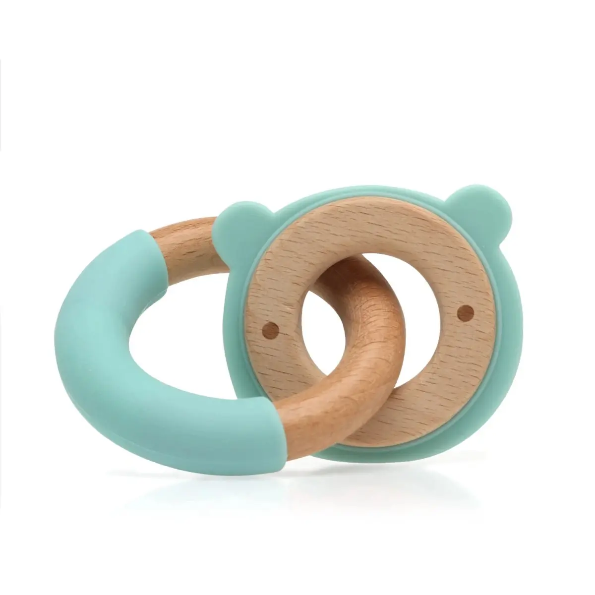 Anneau de dentition ours en bois et du silicone Kiokids