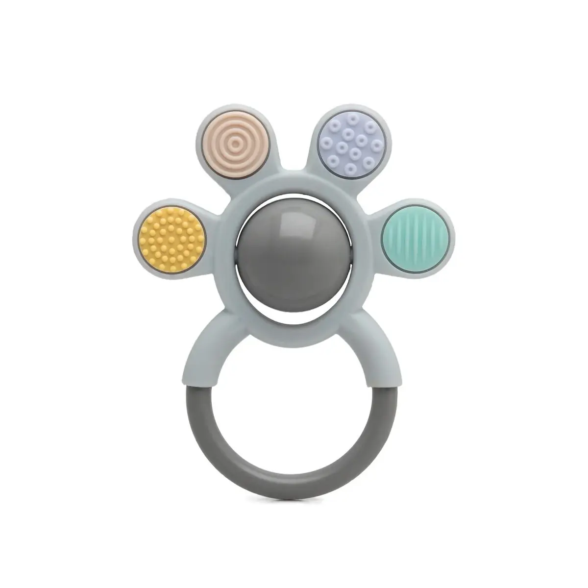 Anneau de dentition et hochet en silicone Kiokids