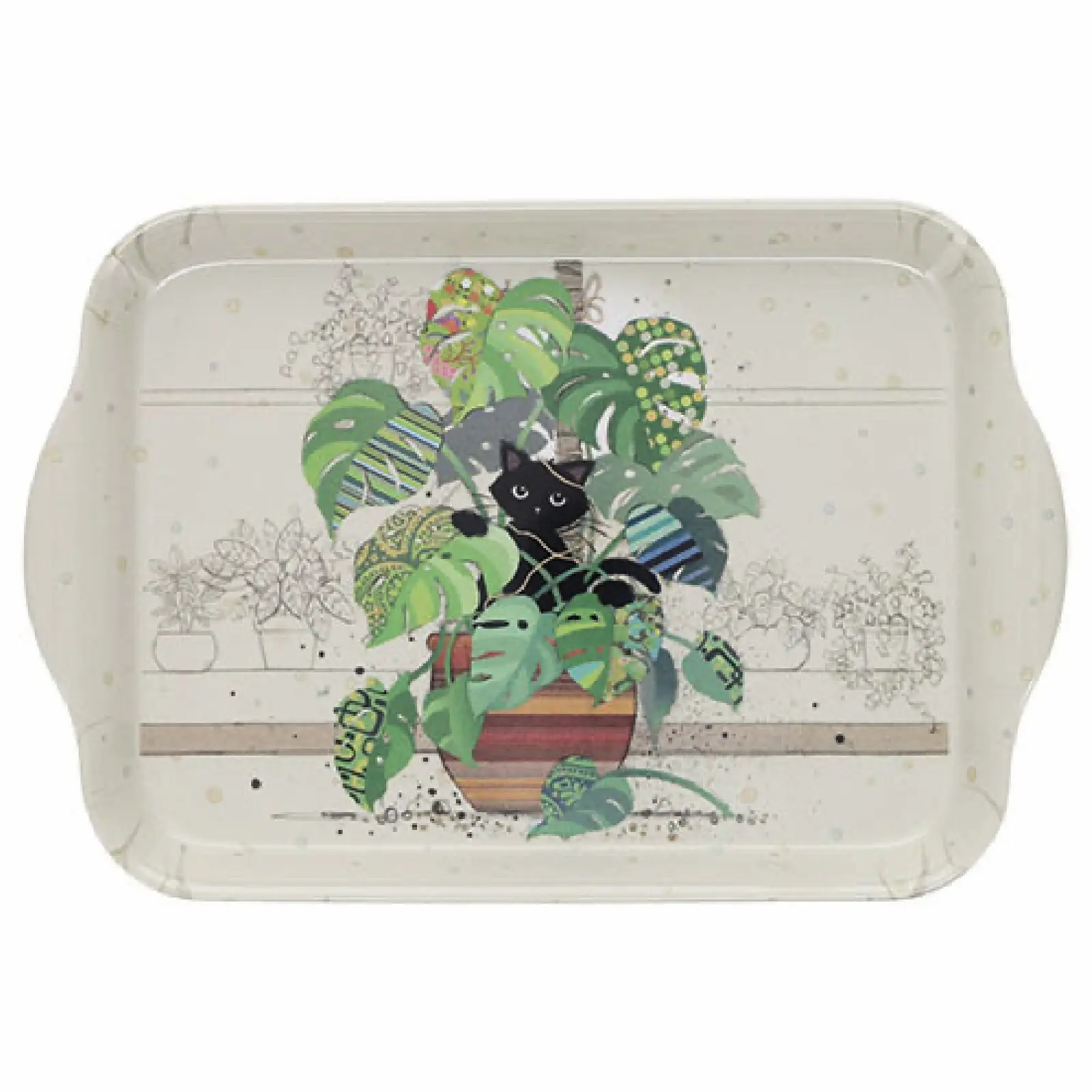 3700572784731 - Melamin-Tablett Kätzchen Monstera Bug Art PM