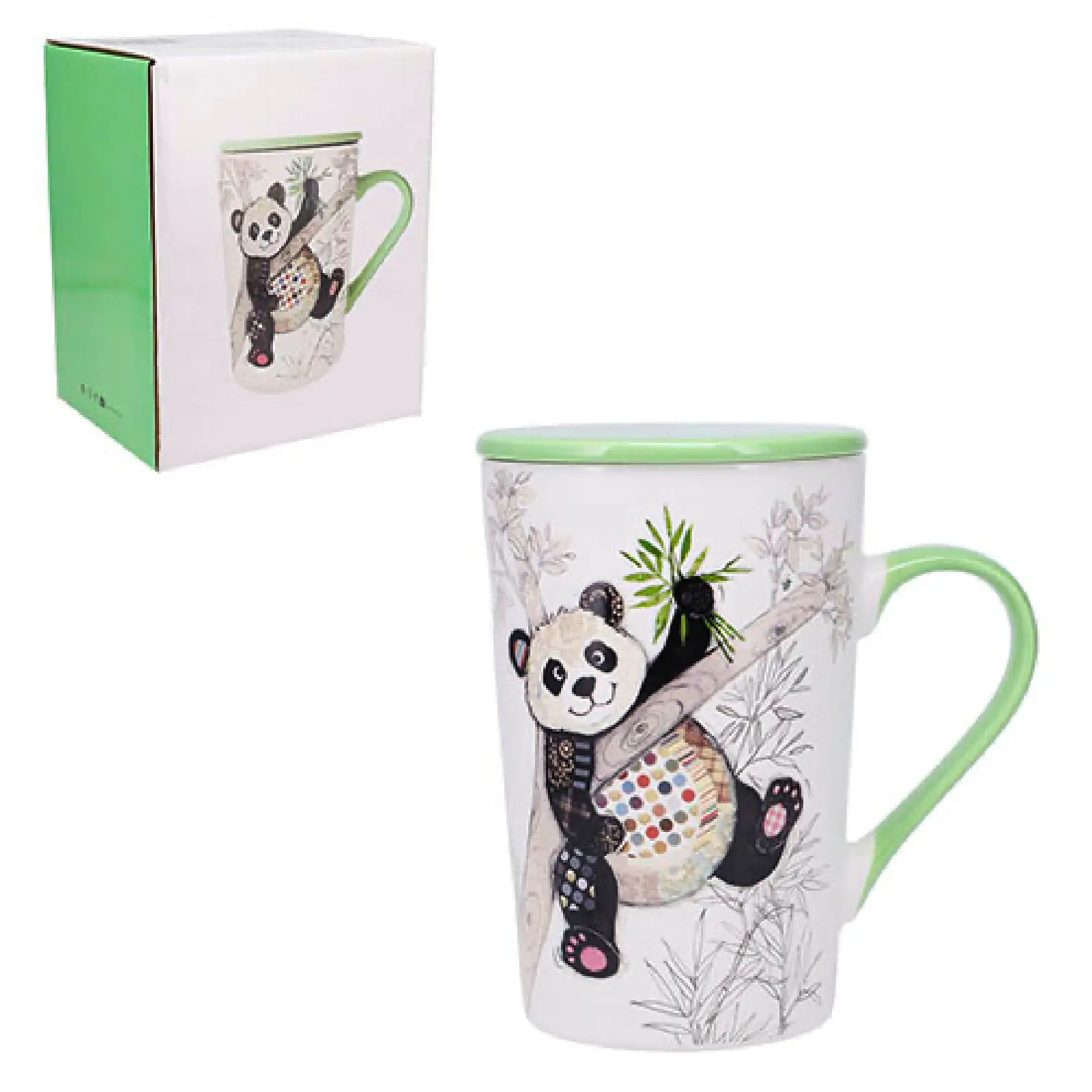 3700572801124 - Matte Panda Teetasse mit konischem Design Kook 3700572801124 - Matte Panda Teetasse mit konischem Design Kook