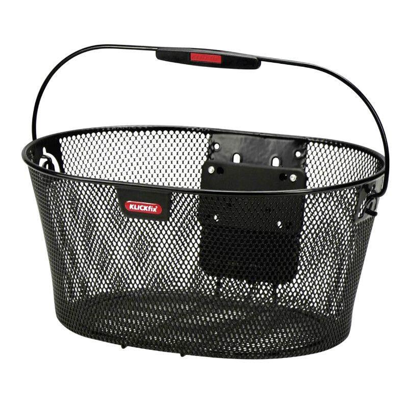 Velo Store - UK Front basket steel wire with handle fixing on handlebar Klickfix Ovalkorb 16L | Extra 10% off with Subscription, Postage £16.79 to UK Fedex.