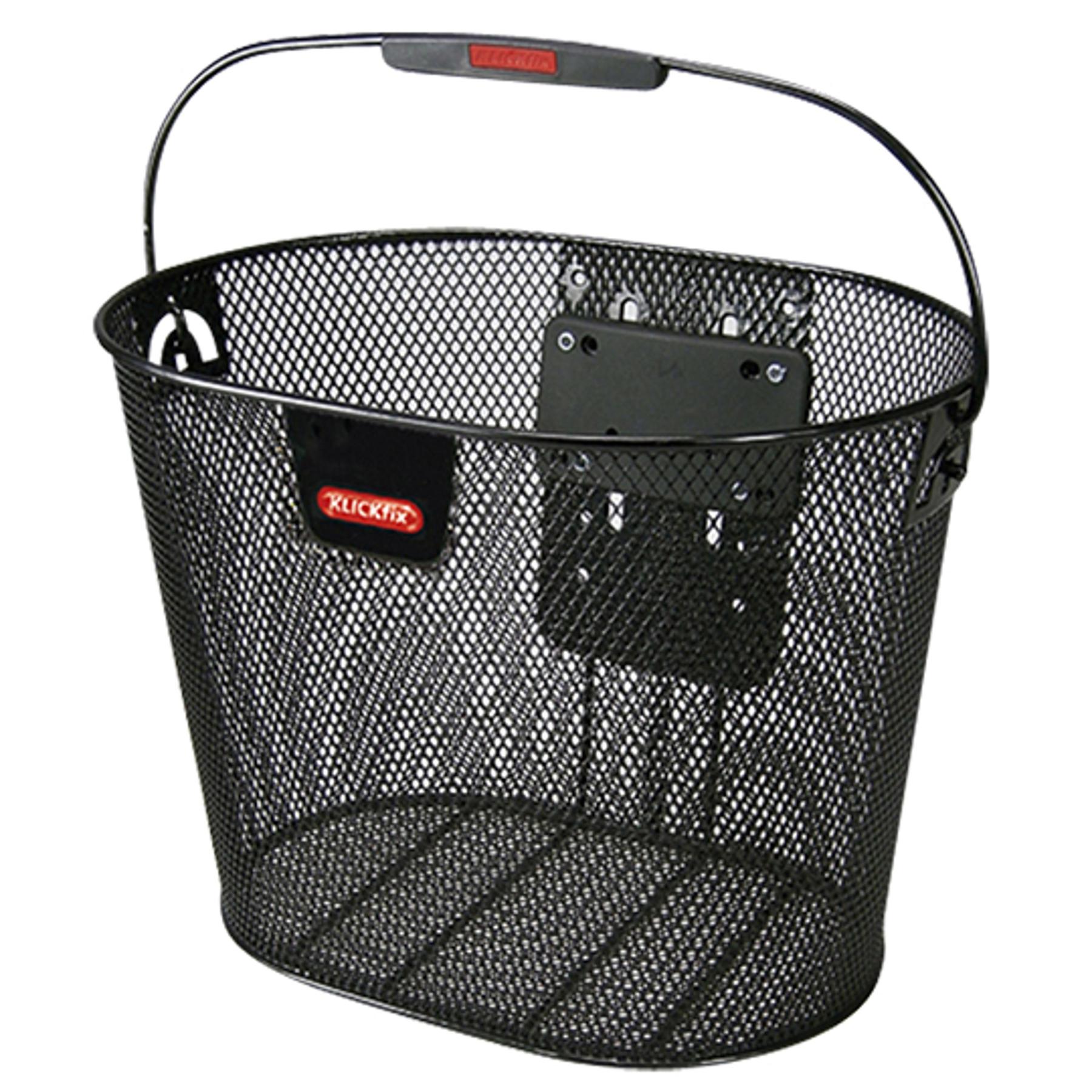 Velo Store - UK Front bike basket with clips, steel with handle, no mounting Klickfix Oval Plus | Extra 10% off with Subscription, Postage £16.79 to UK Fedex.
