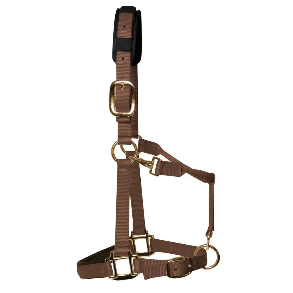 Km Elite Marron Luxury Nylon Halter For Horse