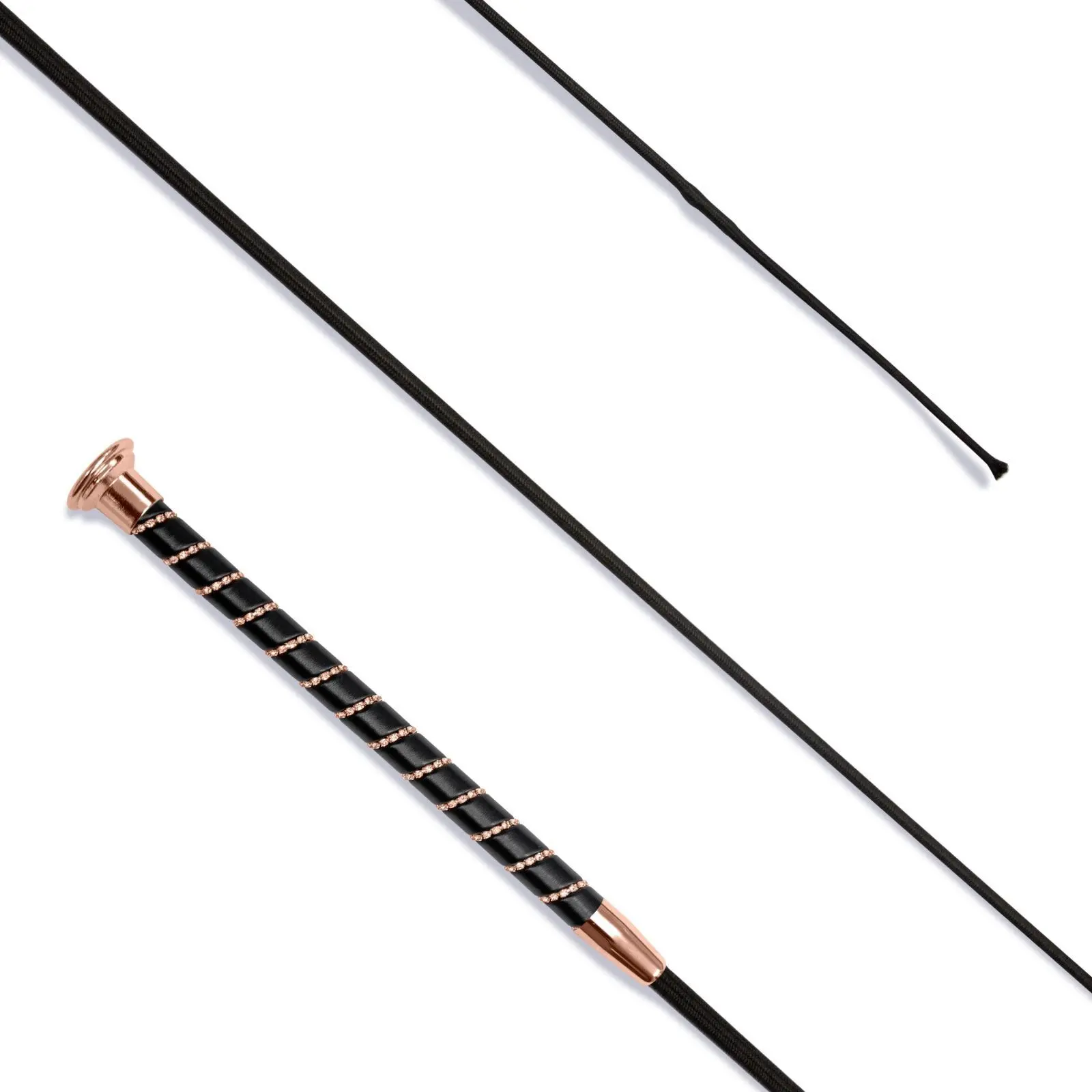Meilleurs prix pour Stick de dressage équitation poignée noire avec spirale en cristal KM Elite
