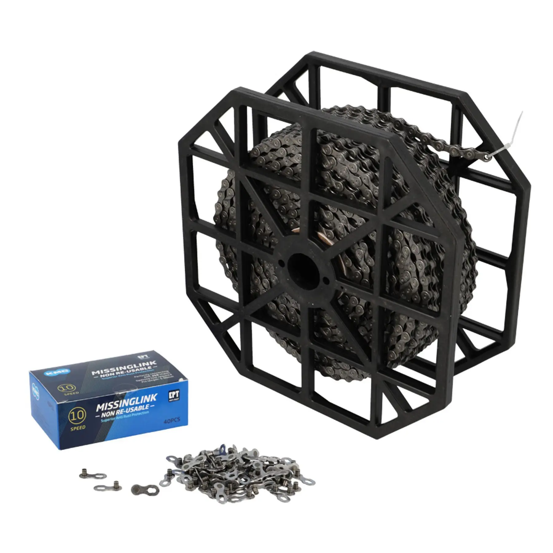 Image of Kette mit 40 rostfreien Schnellverschlüssen KMC X10 EPT 10 vitesse