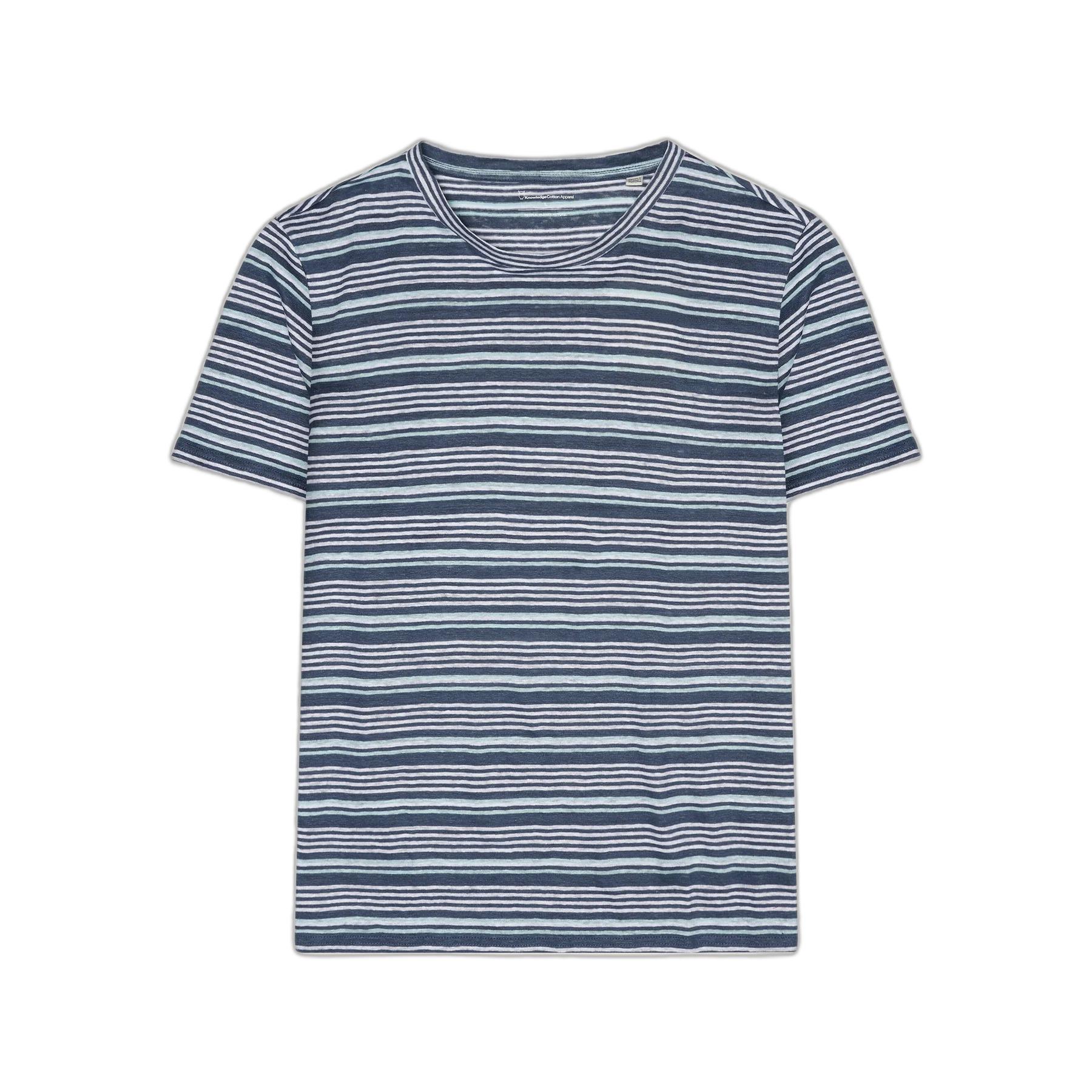 5715356359874 - Gestreiftes Leinen-T-Shirt Regular - GOTS Vegan