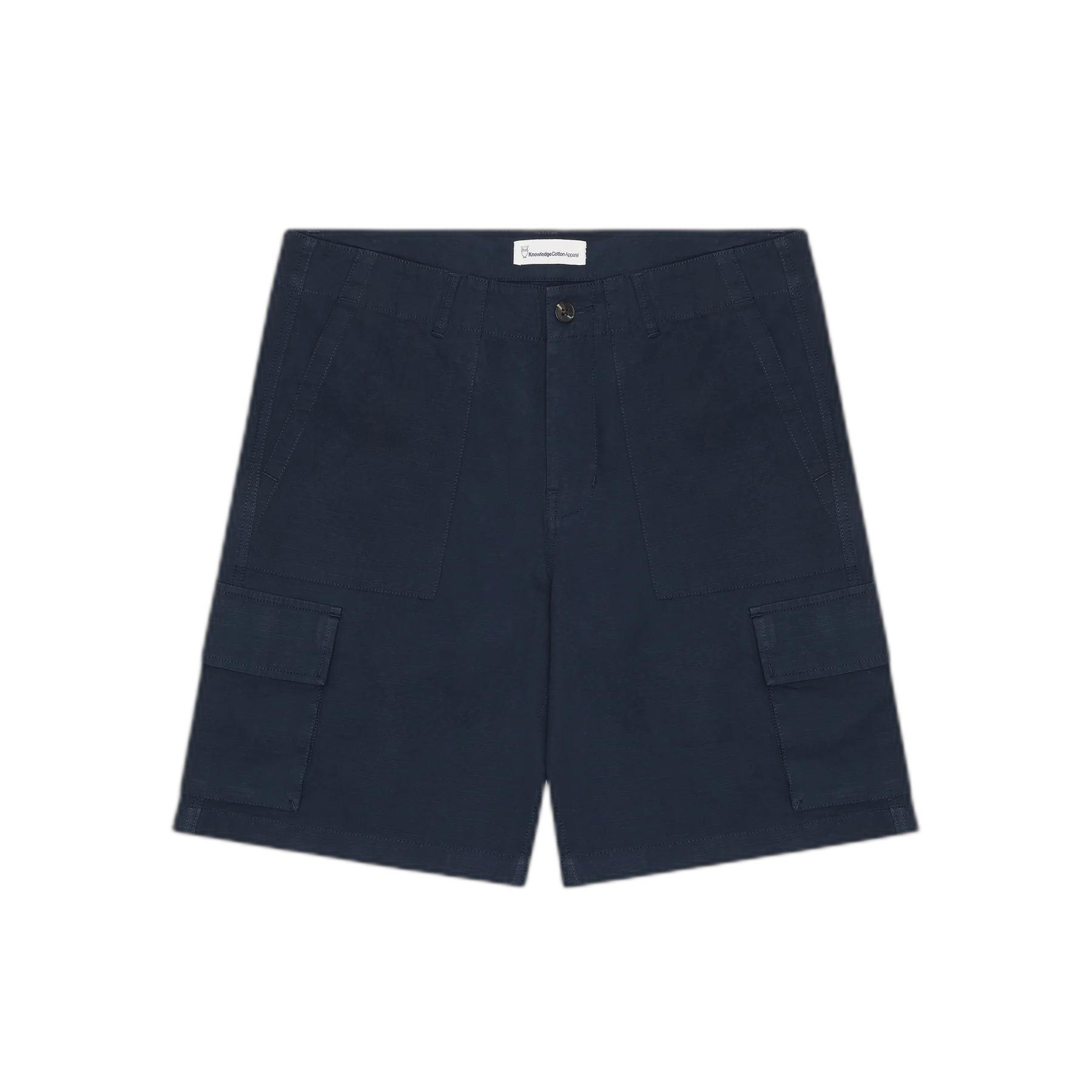 5715356362799 - Kurze Cargo-Hose aus meliertem Stoff Flint - GOTS Vegan