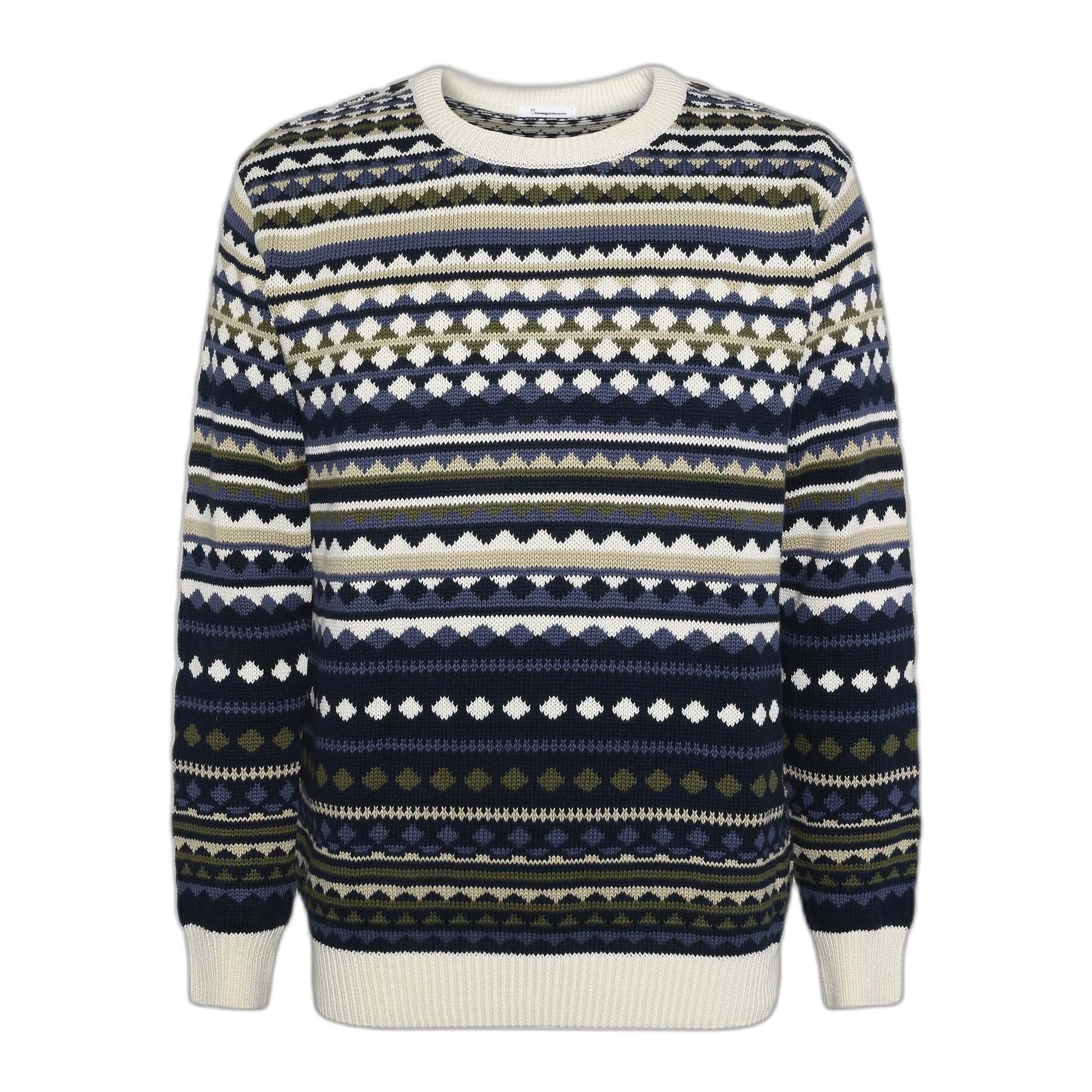 5715356371517 - Pullover mit Rundhalsausschnitt Jaquard Regular - GOTS Vegan