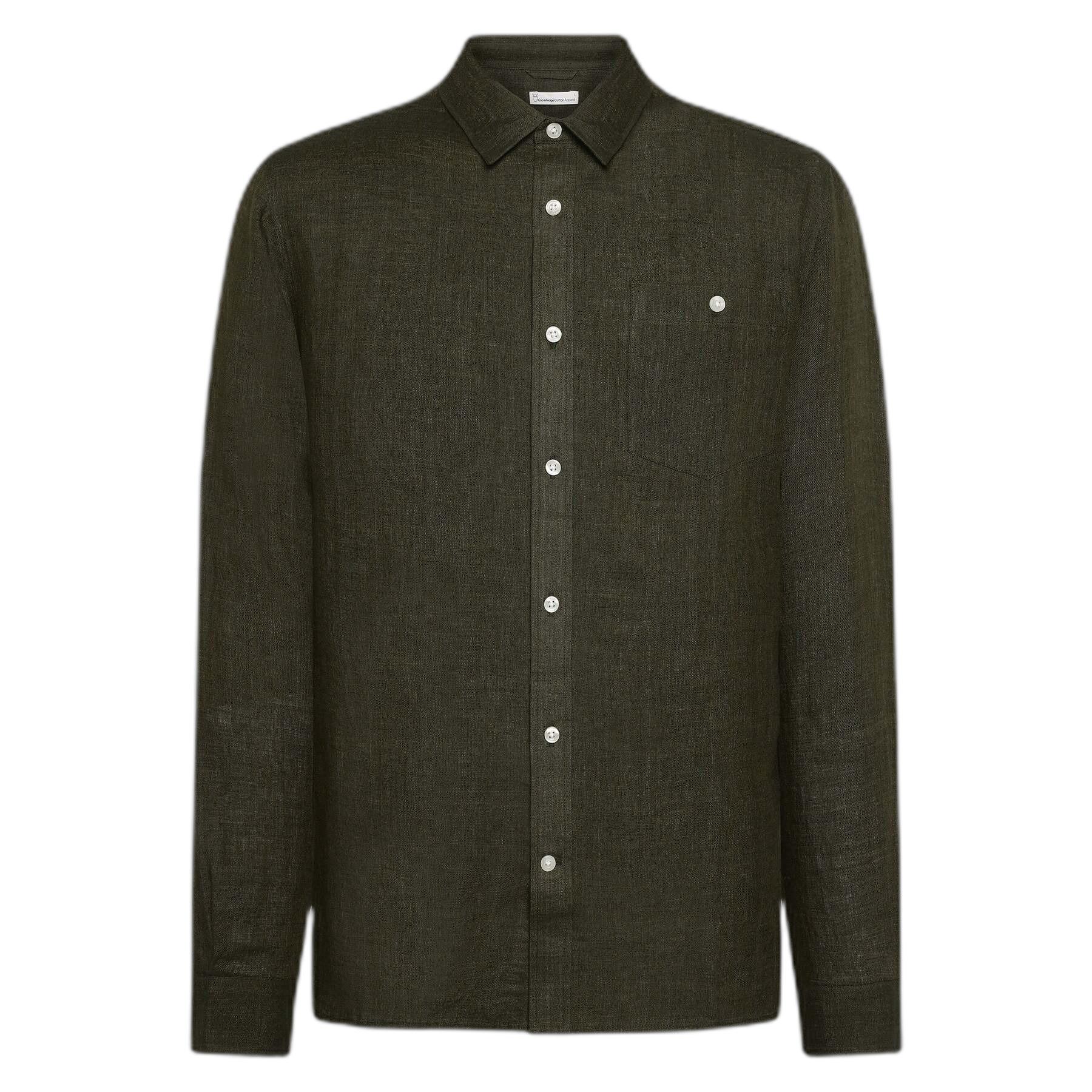 5715356111403 - Langarmhemd aus Leinen KnowledgeCotton Apparel