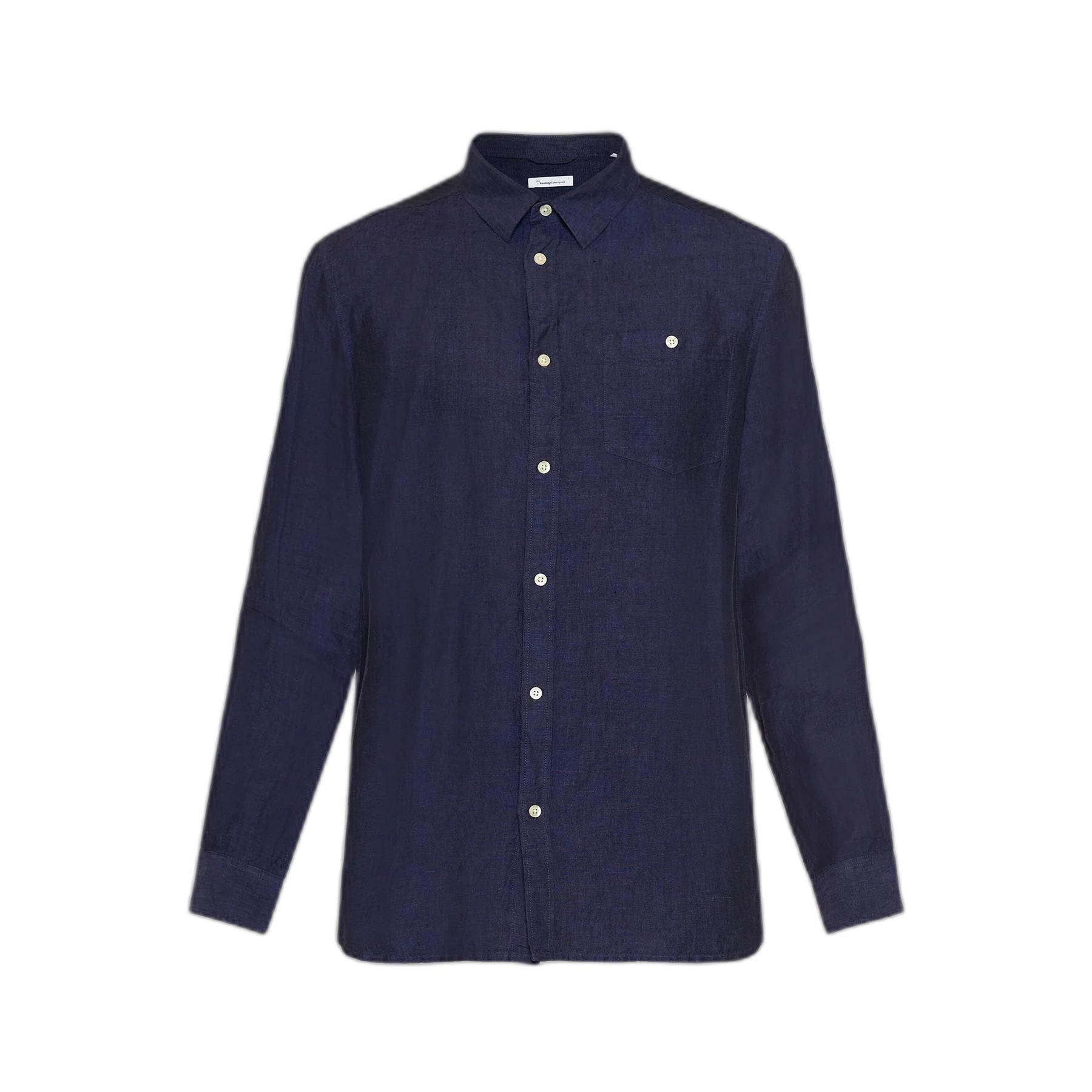 5715356271527 - Langarmhemd aus Leinen KnowledgeCotton Apparel