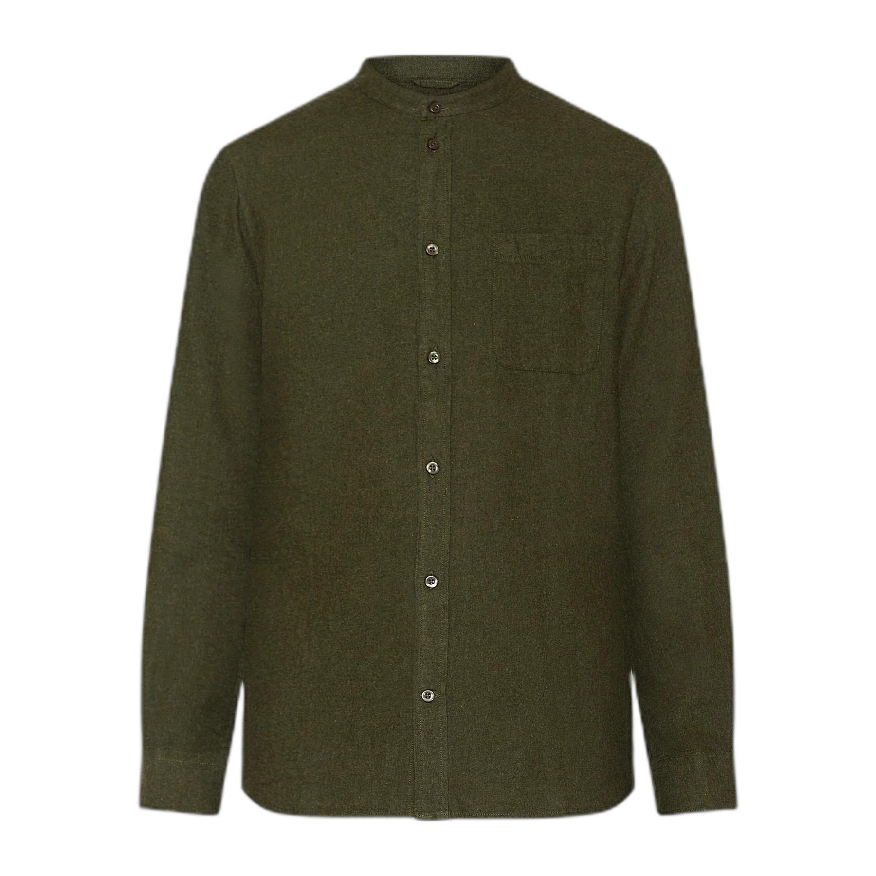 5715356155100 - Flanellhemd mit Stehkragen und langen Ärmeln GOTS
