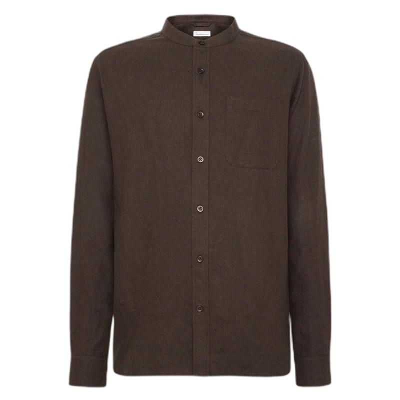 5715356423551 - Flanellhemd mit Stehkragen und langen Ärmeln GOTS