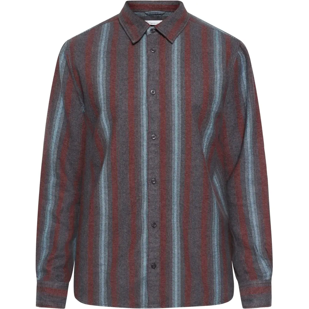 Langarmhemd aus Flanell KnowledgeCotton Apparel Striped